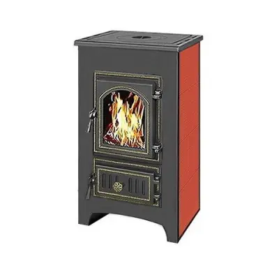 Фото Печь-Камин ВЕЗУВИЙ ПК-01 (270) с плитой красн. 9 кВт (150 м3) Ø 115 мм в магазине Woodson