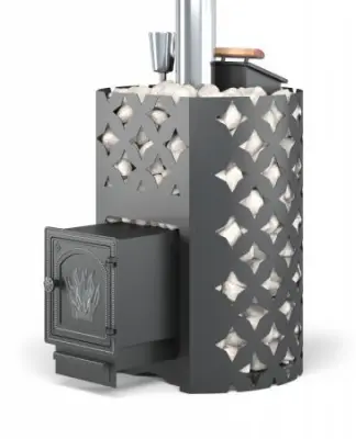 Фото Чугунная печь для бани ЭТНА 24 (ДТ-4) Закрытая каменка в магазине Woodson