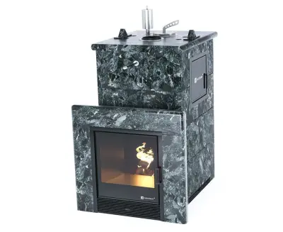 Фото Печь для русской бани Сочи М2 в полноценном кожухе (пироксенит) в магазине Woodson
