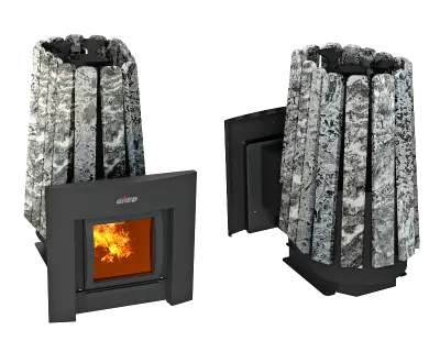 Фото Дровяная банная печь Grill'D Cometa Vega 350 Window Max Stone Pro (Серпентинит) в магазине Woodson Фото Дровяная банная печь Grill'D Cometa Vega 350 Window Max Stone Pro (Серпентинит) в магазине Woodson