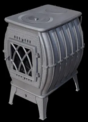 Фото Печь- камин отопительно-варочная "Бахта" (цв. серый) в магазине Woodson