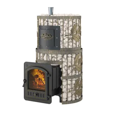 Фото Печь для бани Эверест "Легкий пар Профи" Ковка (чугунная закрытая каменка) в магазине Woodson Фото Печь для бани Эверест "Легкий пар Профи" Ковка (чугунная закрытая каменка) в магазине Woodson