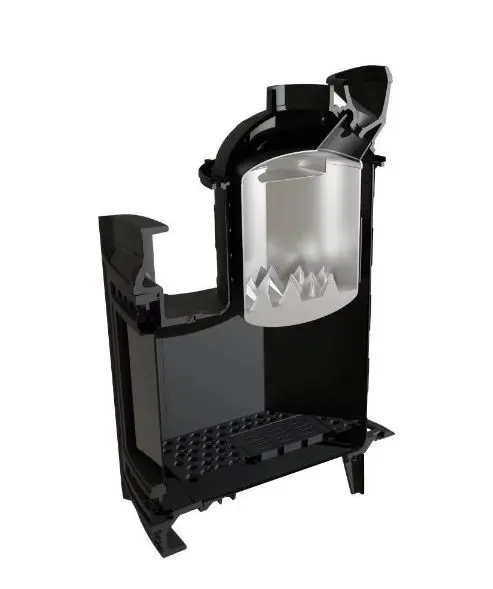 Фото Печь банная "Атмосфера L" в ламелях "Россо Леванто" наборный рисунок в магазине Woodson