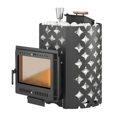 Фото Чугунная печь для бани ЭТНА Стандарт 24 (Панорама) "М" Закрытая каменка в магазине Woodson Фото Чугунная печь для бани ЭТНА Стандарт 24 (Панорама) "М" Закрытая каменка в магазине Woodson