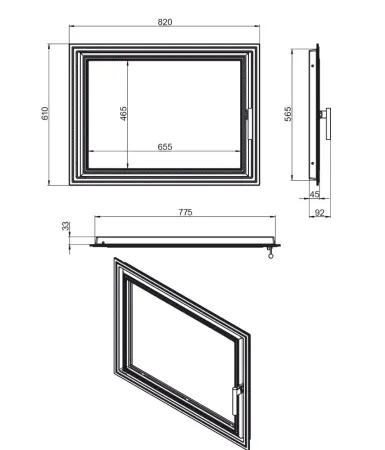 Дверка ВЕЗУВИЙ каминная 820 (Антрацит) Дверка ВЕЗУВИЙ каминная 820 (Антрацит)