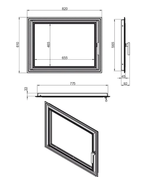 Дверка ВЕЗУВИЙ каминная 820 (Антрацит) Дверка ВЕЗУВИЙ каминная 820 (Антрацит)
