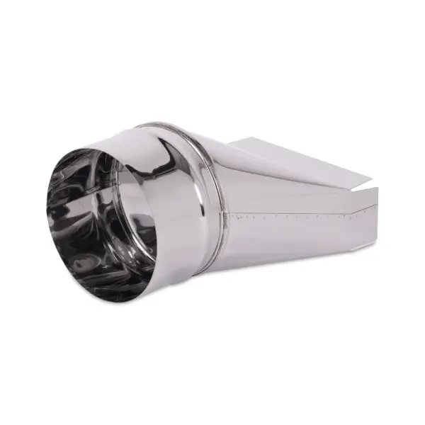 Переход КуБасту с прямоугольника  на круг D=115 мм  — нерж 0,5 мм