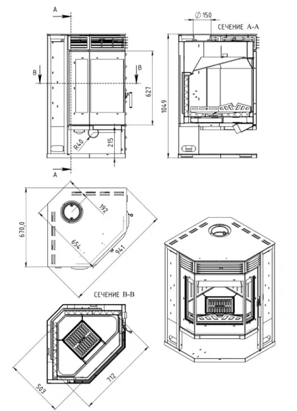 Фото Печь АМУР 12 в магазине Woodson Фото Печь АМУР 12 в магазине Woodson
