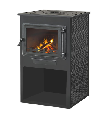Фото Камин ЭТНА (Панорама) с плитой "Антрацит" Ø150мм в магазине Woodson