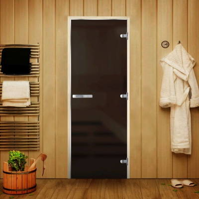 Дверь Сауна Люкс серая MATELUX 1900*700, R, осина