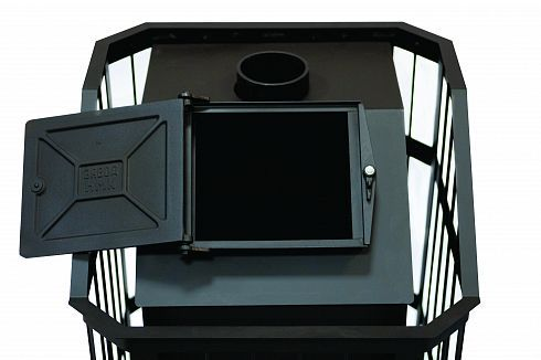 Фото Печь банная "Сибирь" с закрытой каменкой. Панорамная дверца в магазине Woodson