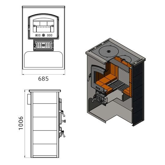 Фото Печь-Камин ВЕЗУВИЙ ПК-03 (224) с плитой "Везувий В3" бежевый  12 кВт (200 м3) Ø150мм в магазине Woodson Фото Печь-Камин ВЕЗУВИЙ ПК-03 (224) с плитой "Везувий В3" бежевый  12 кВт (200 м3) Ø150мм в магазине Woodson
