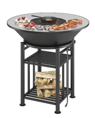 Fantastic Grill Везувий Ø 1000 (чаша+подставка+плита+решетка чугунная"СТЕЙК" Ø 450мм+крышка)