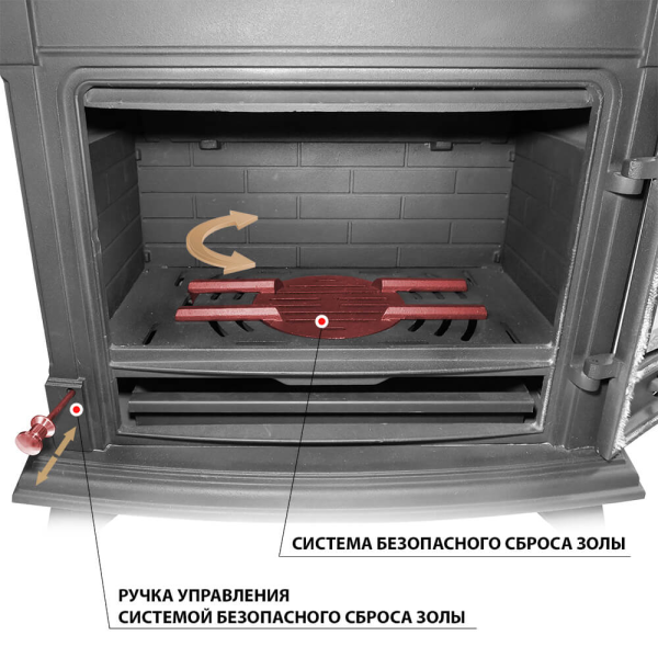 Фото Печь-камин Везувий AST-13К "Антрацит" в магазине Woodson Фото Печь-камин Везувий AST-13К "Антрацит" в магазине Woodson