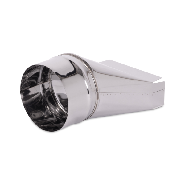 Переход КуБасту с прямоугольника  на круг D=115 мм  — нерж 0,5 мм