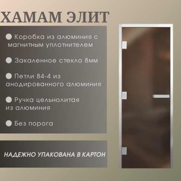 Дверь Хамам Элит серая MATELUX 1900*700, R, WC замок