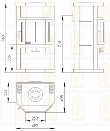 Фото Печь ОКА с чугунной плитой в магазине Woodson