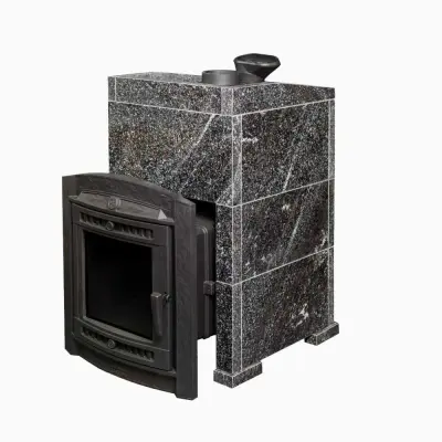 Фото Печь банная "Атмосфера L" в облицовке "Амфиболит" в магазине Woodson